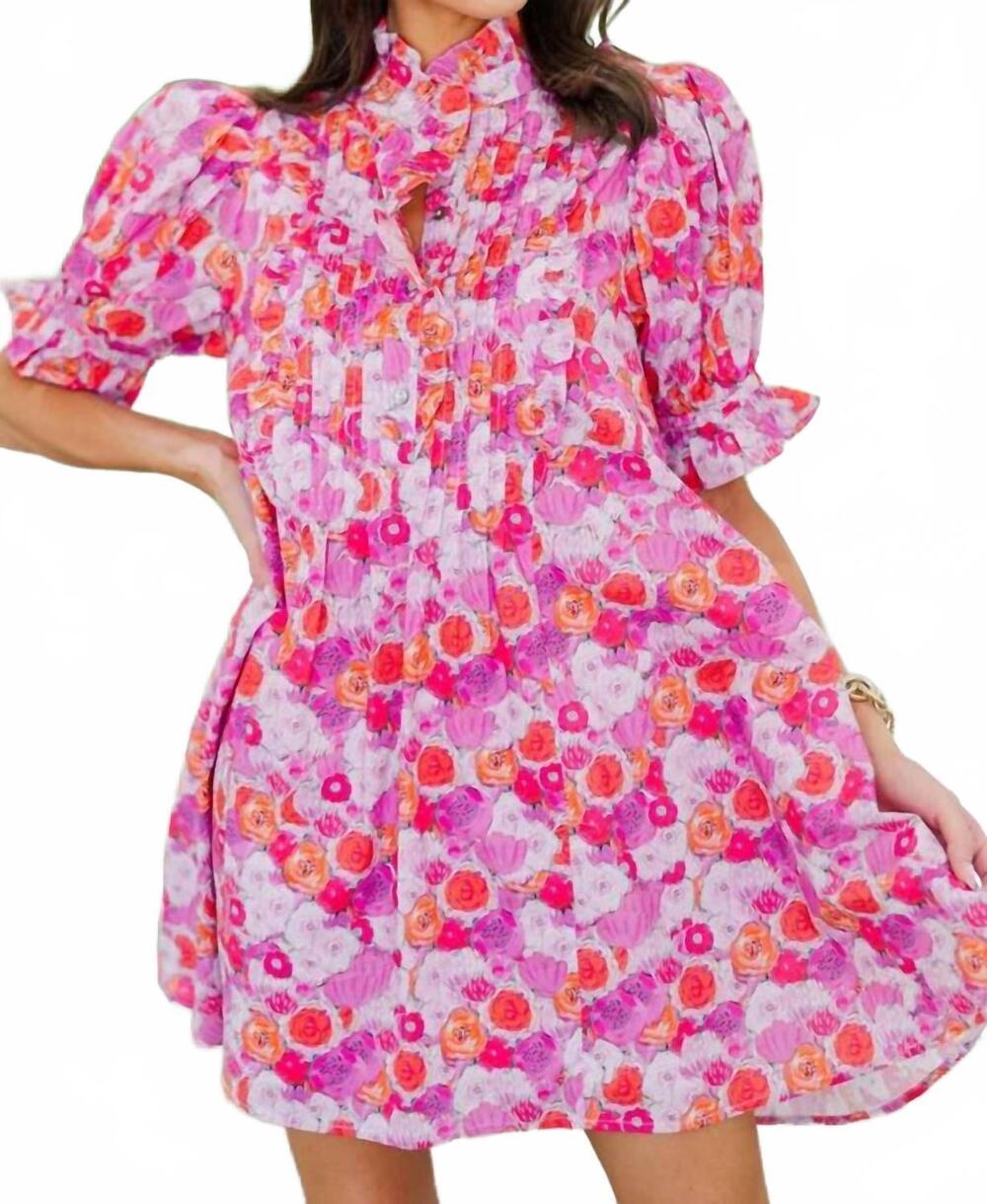 NEW ENTRO azalea blooms mini dress in pink